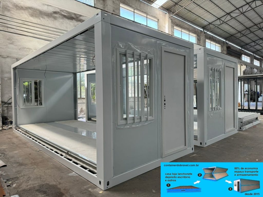 Container dobrável solução para otimizar custos operacionais.